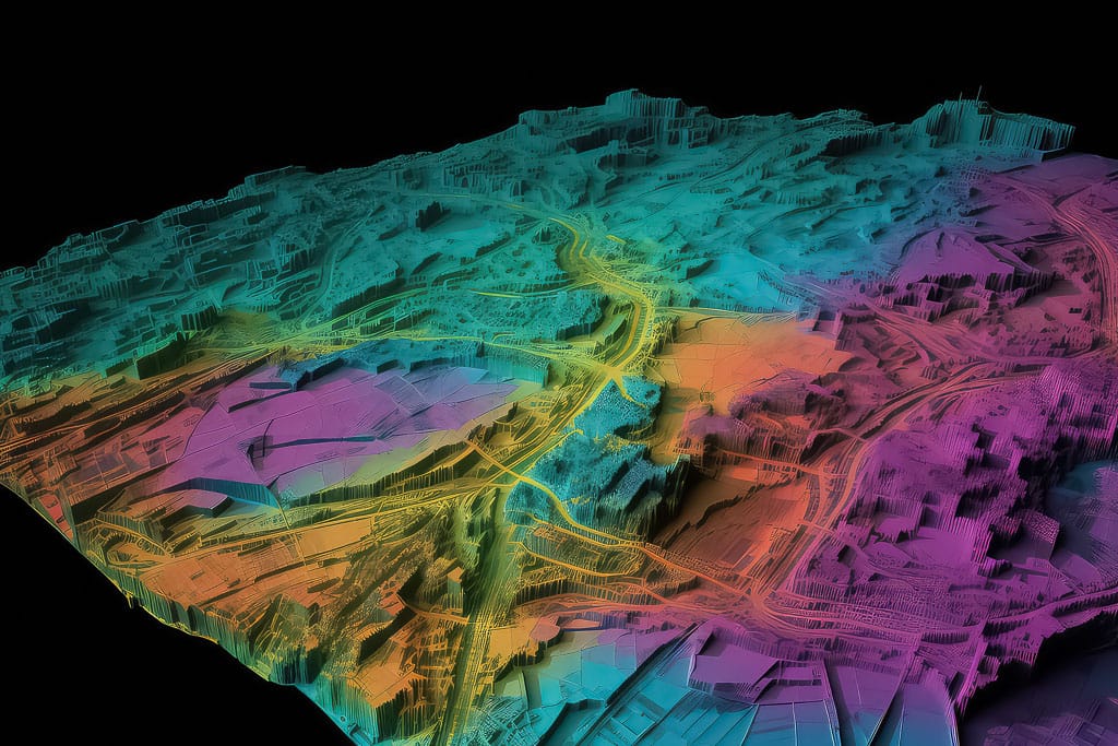 Modèle numérique de terrain issu d'un relevé par drone