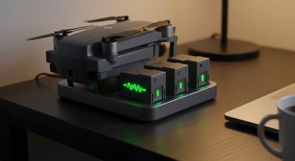 Station de recharge de batteries de drone professionnel