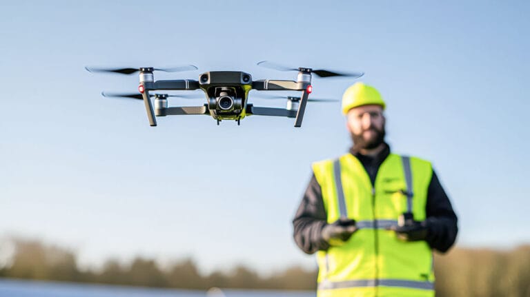 Télépilote professionnel pilotant un drone